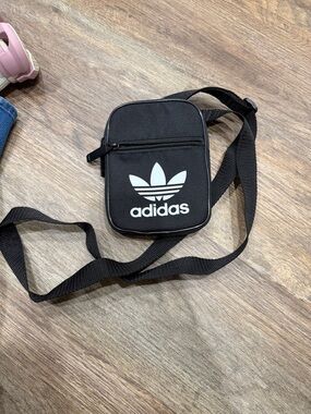 adidas Black Mini Trefoil Shoulder Bag